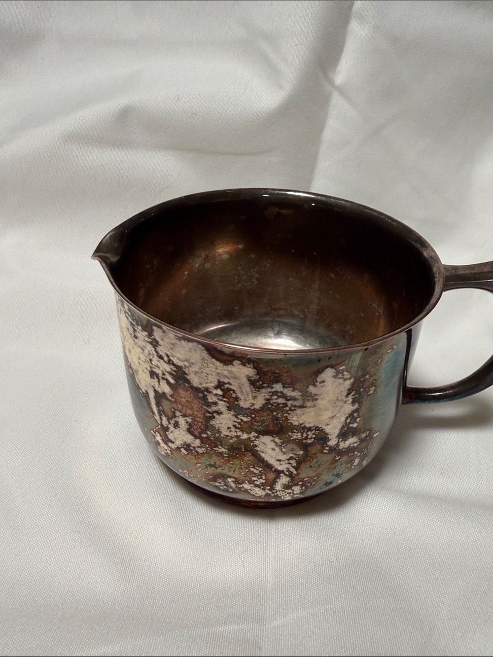 Antique-Style Silver-Tone Metal Pitcher Vase